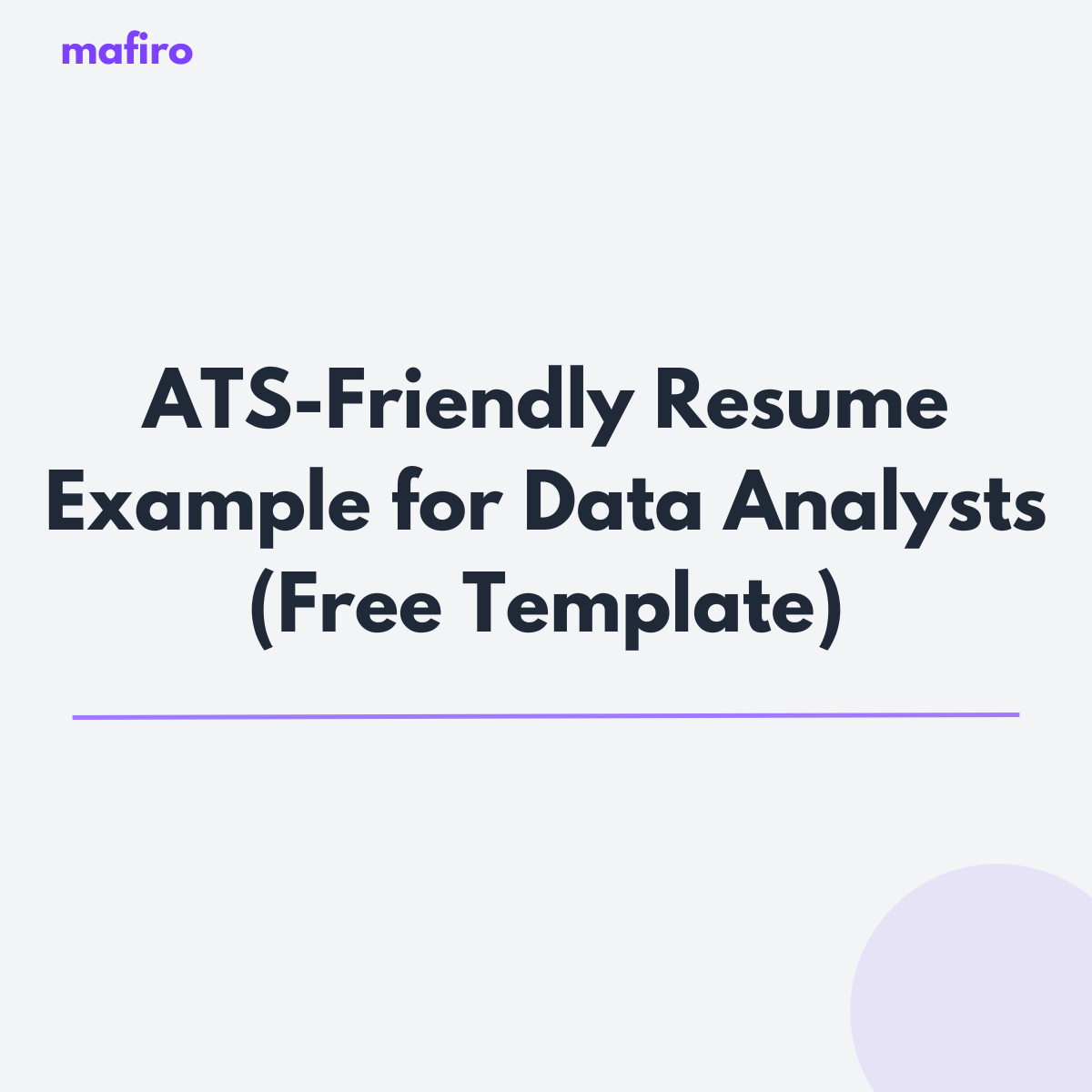 ATS-Friendly Resume Example for Data Analysts (Free CV Template)