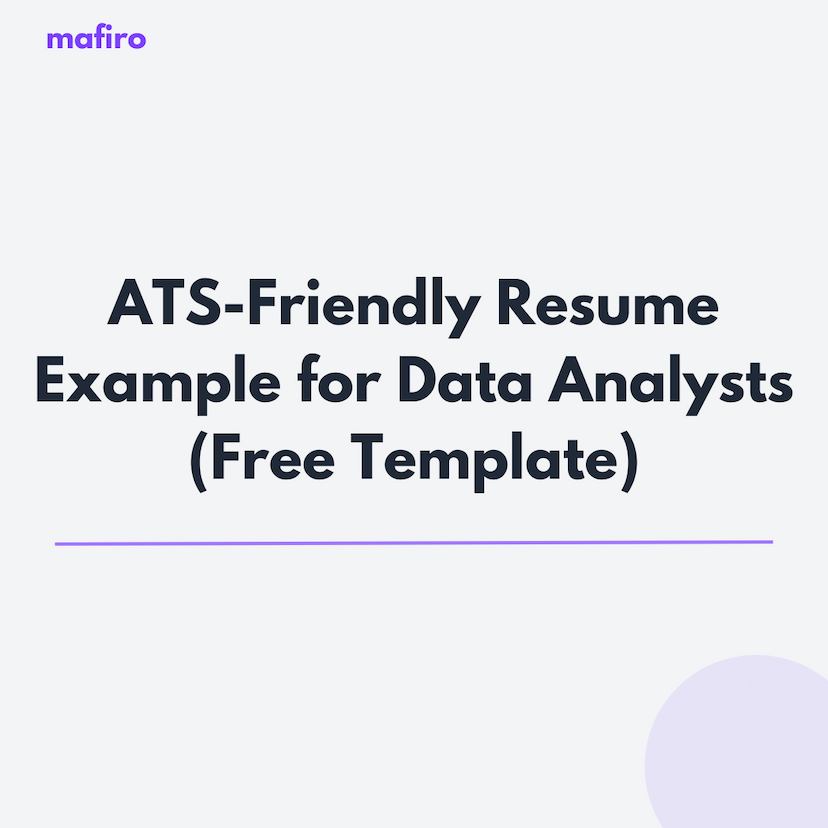 ATS-Friendly Resume Example for Data Analysts (Free CV Template)