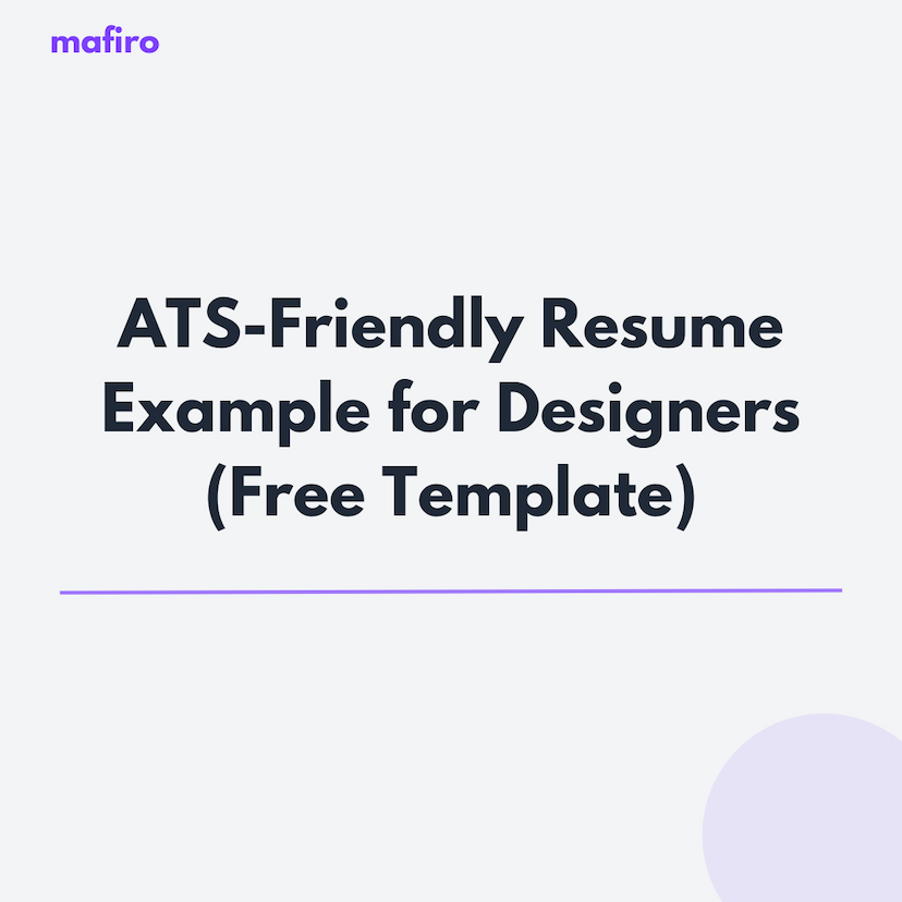 ATS-Friendly Resume Example for Designers (Free CV Template)
