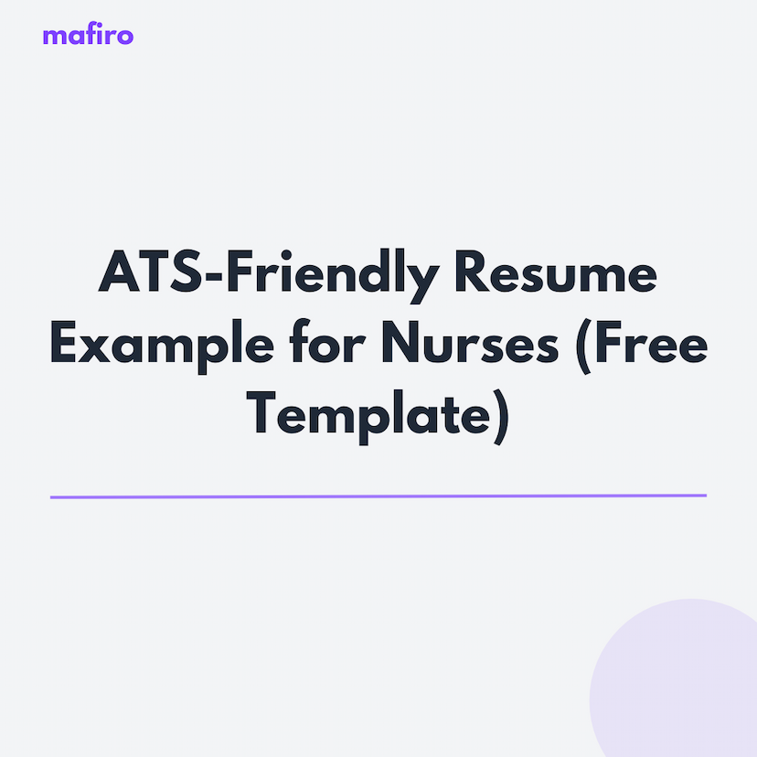 ATS-Friendly Resume Example for Nurses (Free CV Template)