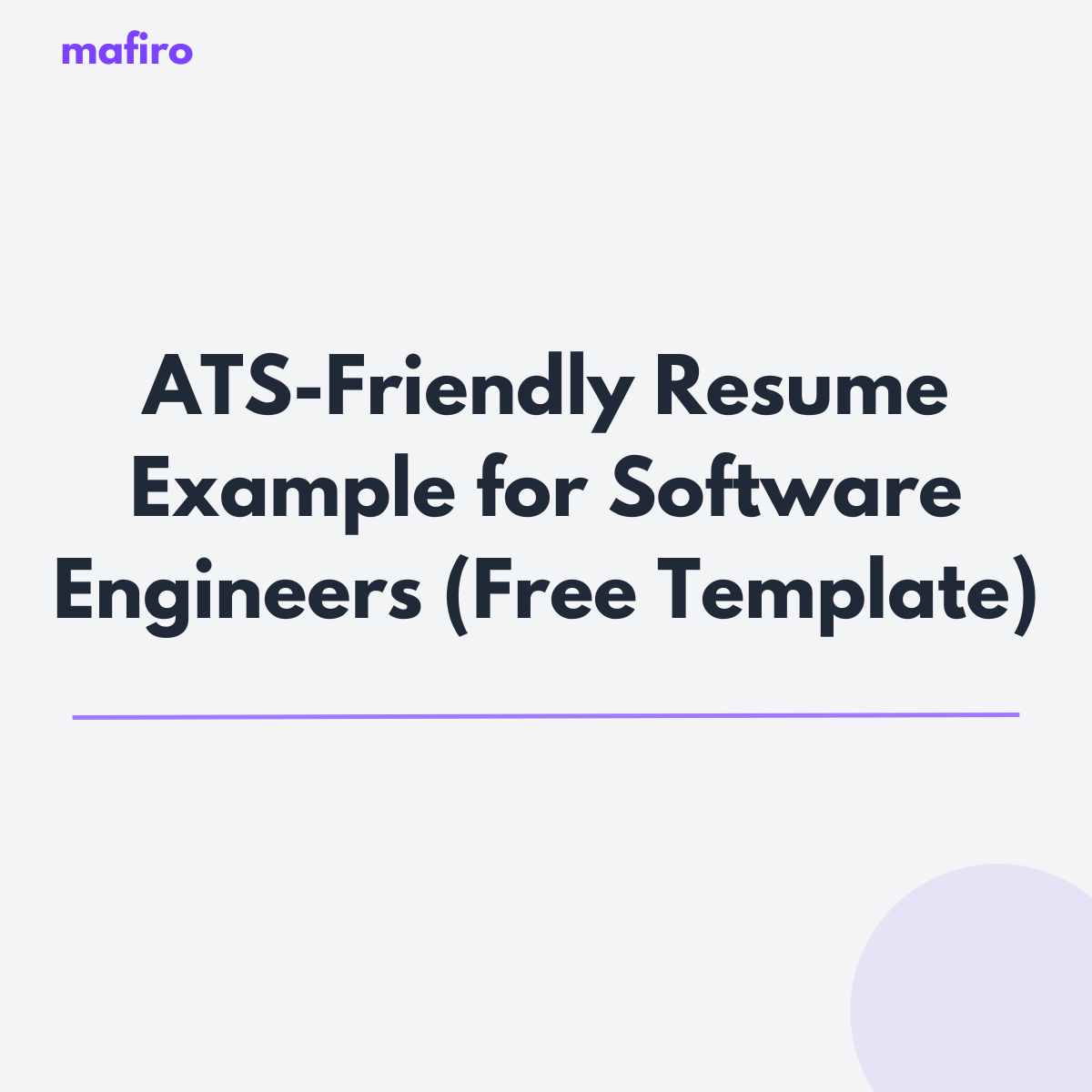 ATS-Friendly Resume Example for Software Engineers (Free CV Template)