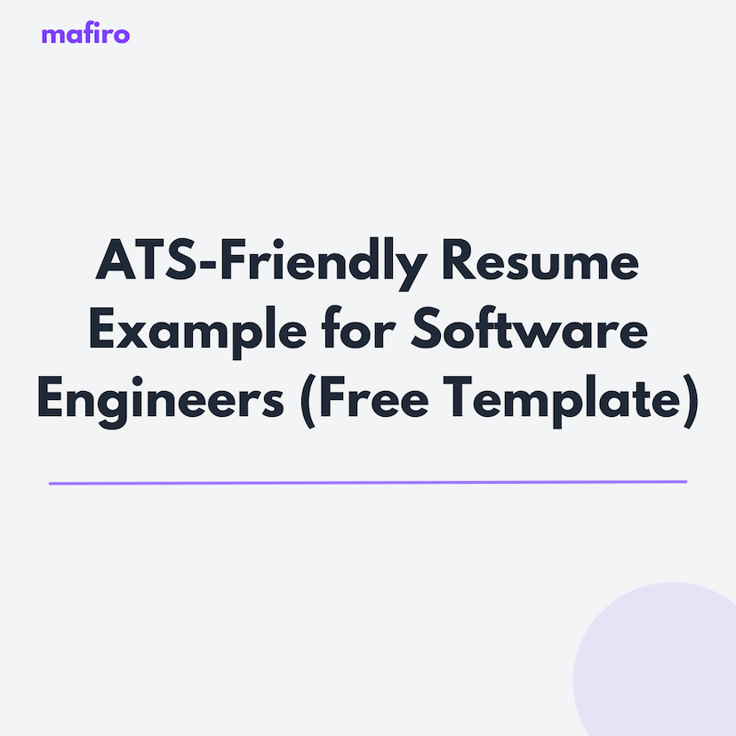 ATS-Friendly Resume Example for Software Engineers (Free CV Template)