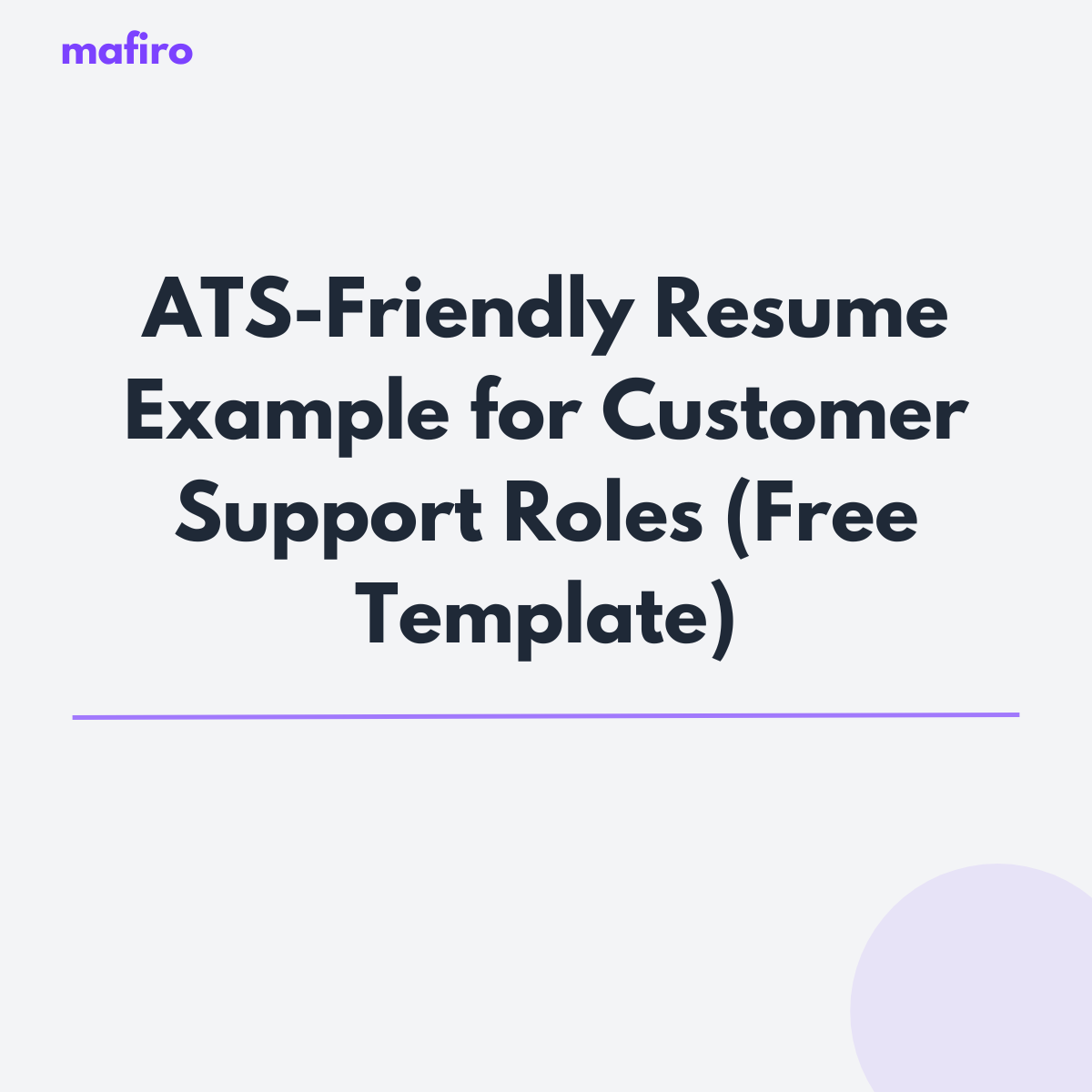 ATS-Friendly Resume Example for Customer Support Roles (Free CV Template)