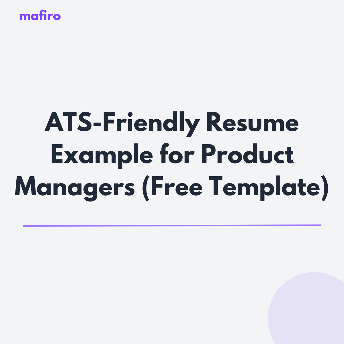 ATS-Friendly Resume Example for Product Managers (Free CV Template)