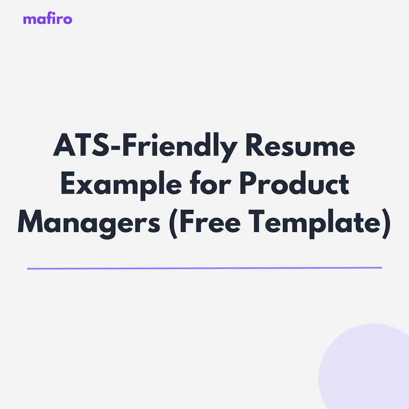 ATS-Friendly Resume Example for Product Managers (Free CV Template)